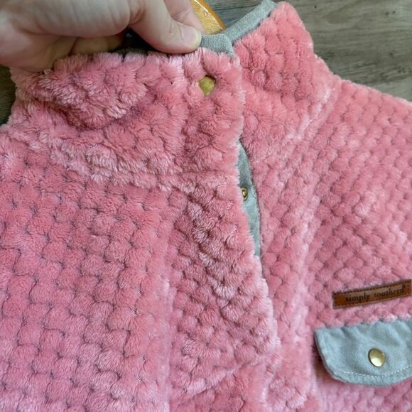 Simply Southern Pink Soft Fuzzy Jacket women’s L excellent pre-worn condition - Picture 5 of 13